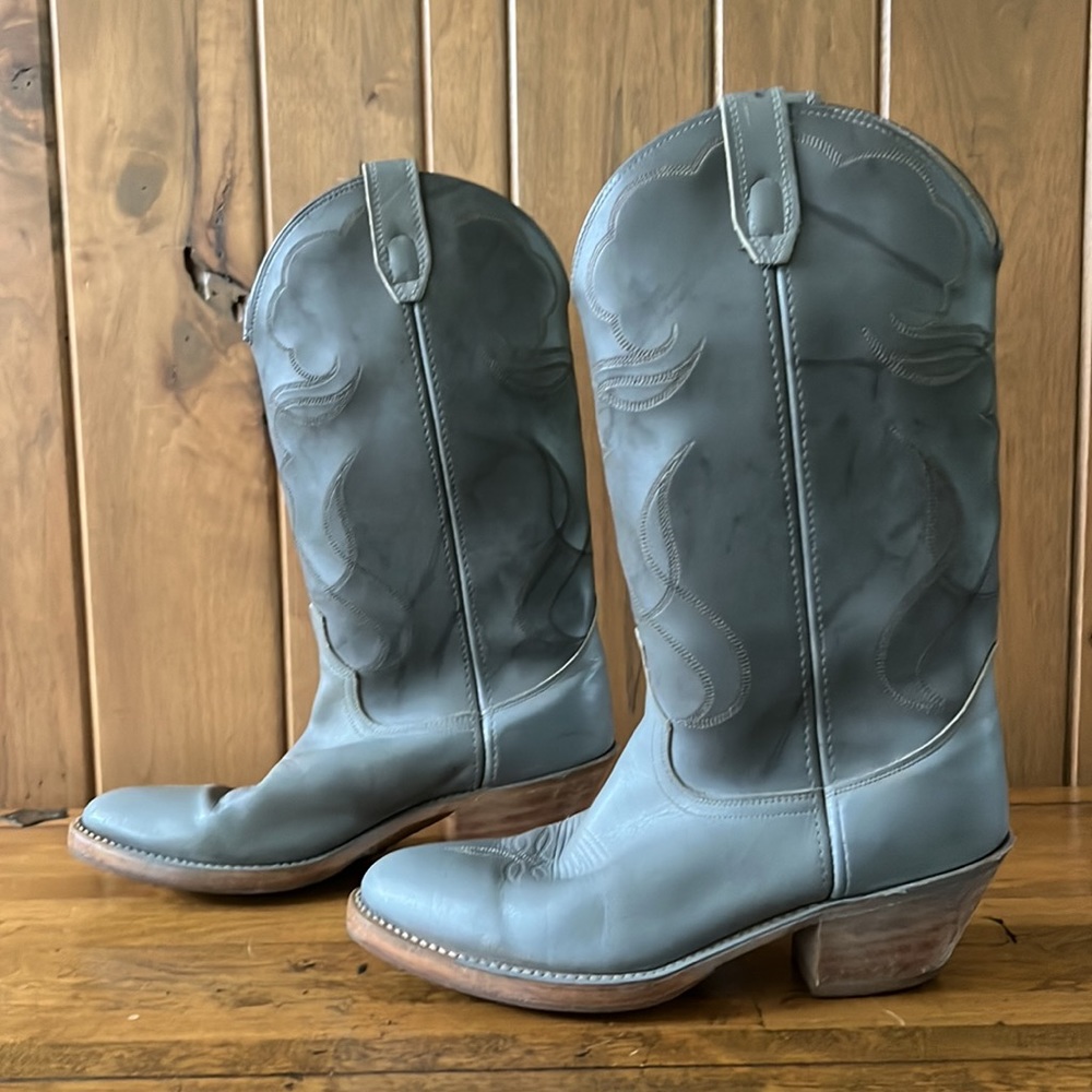 Acme Blue Cowboy Boots Western Leather Size 9D - Picture 4 of 11